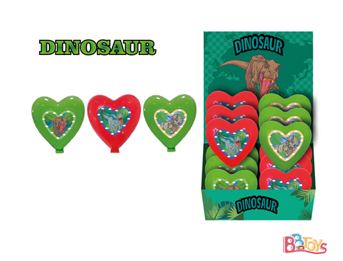 DINOSAUR Heart Shaped Container With Candy