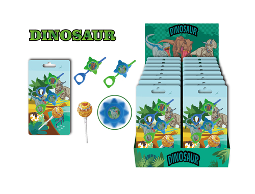 DINOSAUR Puller Spinning Top With Lollipop