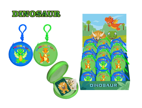 DINOSAUR Tin Wallet With Candy 