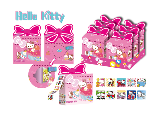 HelloKitty Sticker Roller Box With Candy  - 副本