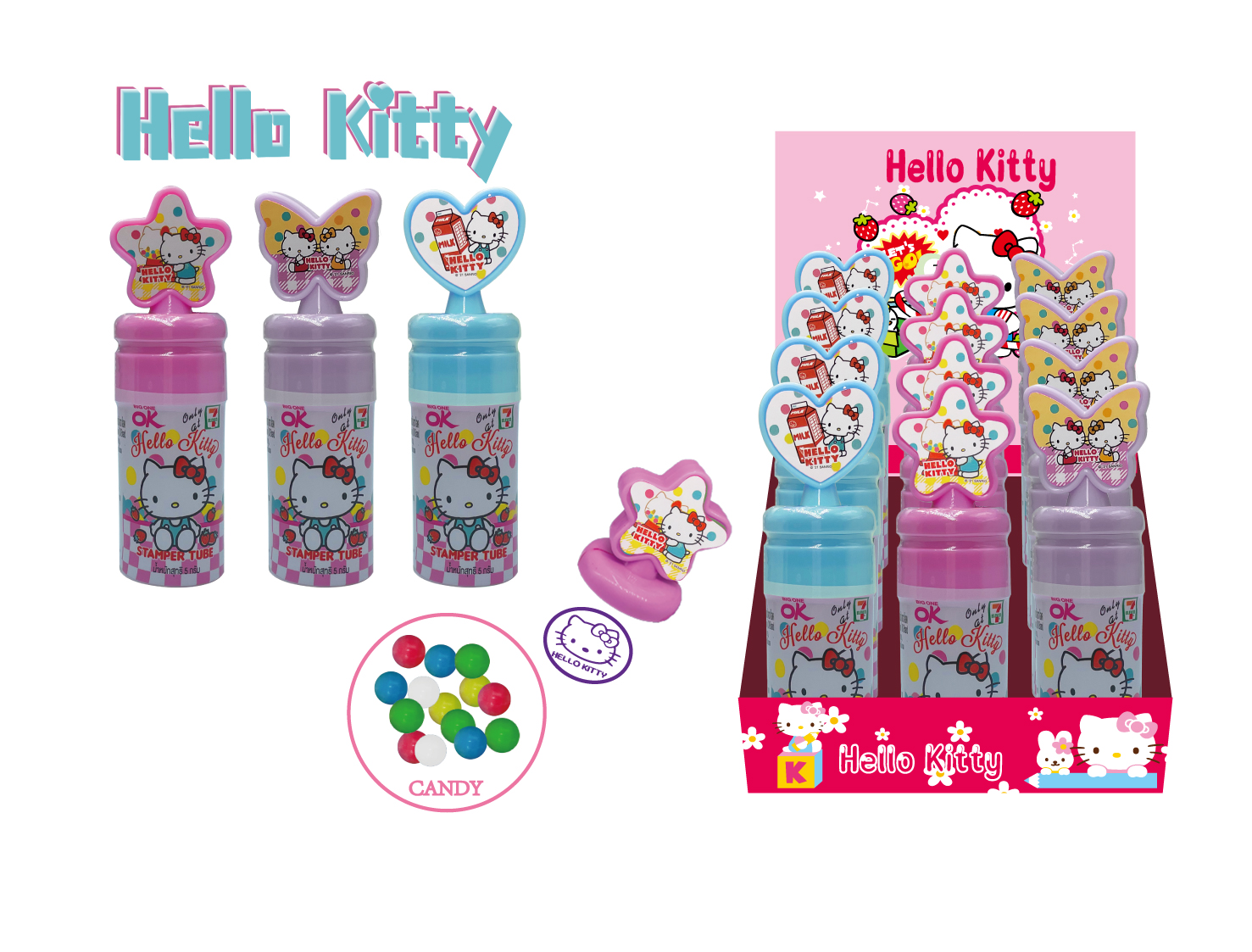 HelloKitty Stamper Tube With Candy 