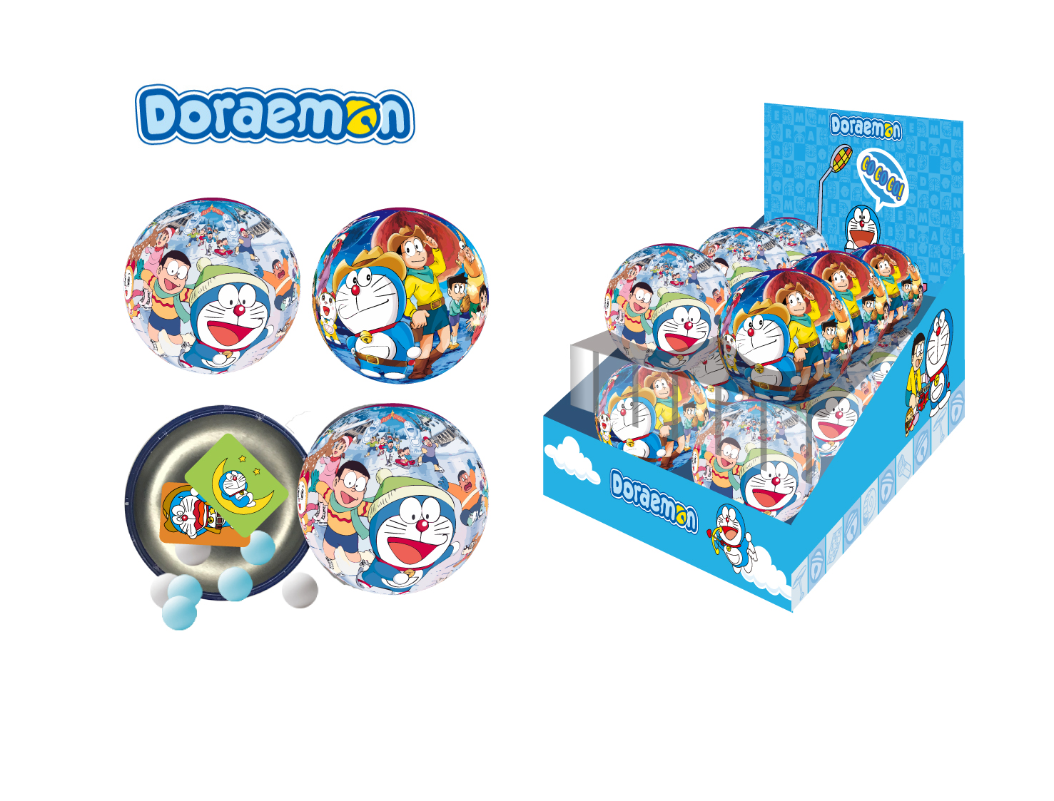 Doraemon Tin Ball With Candy 