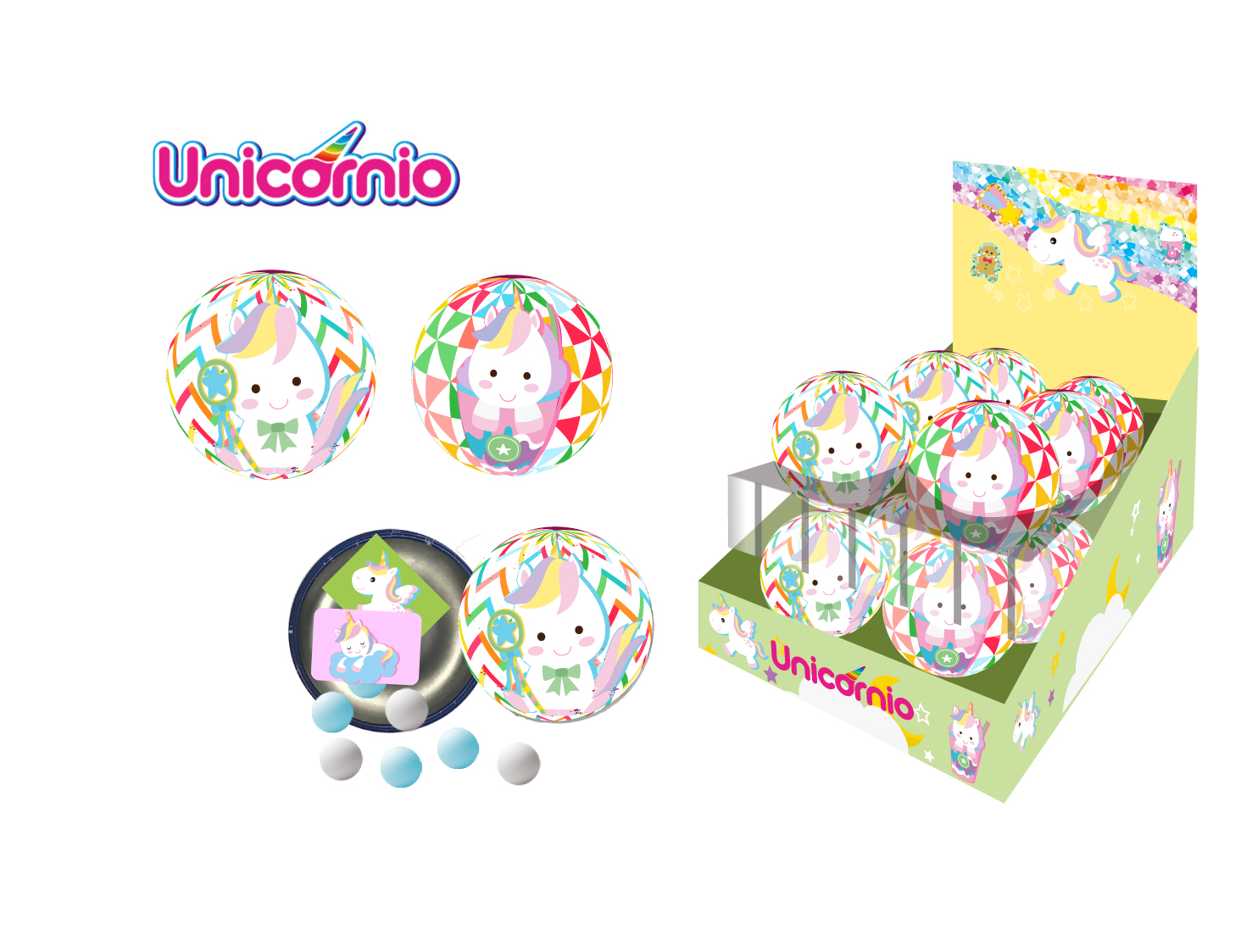 UNICORN Tin Ball With Candy 
