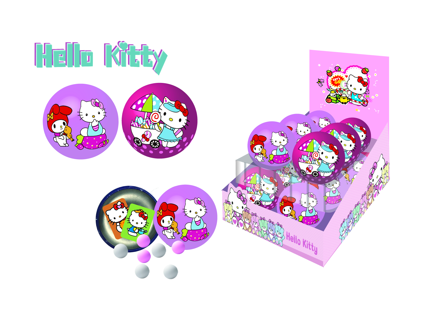 HelloKitty Tin Ball With Candy 